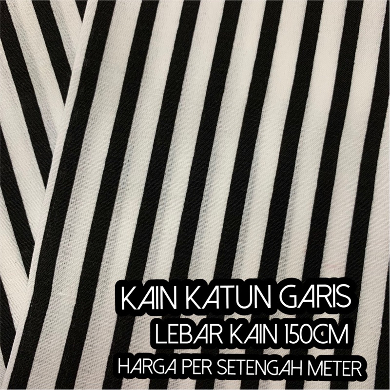 Kain Katun Garis Hitam Putih