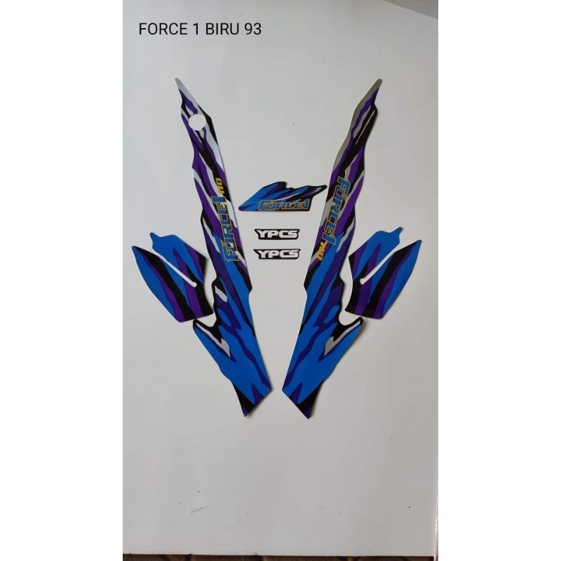 stiker motor force1 1993 biru hitam striping stiker motor force1 1992 1993 1994 biru