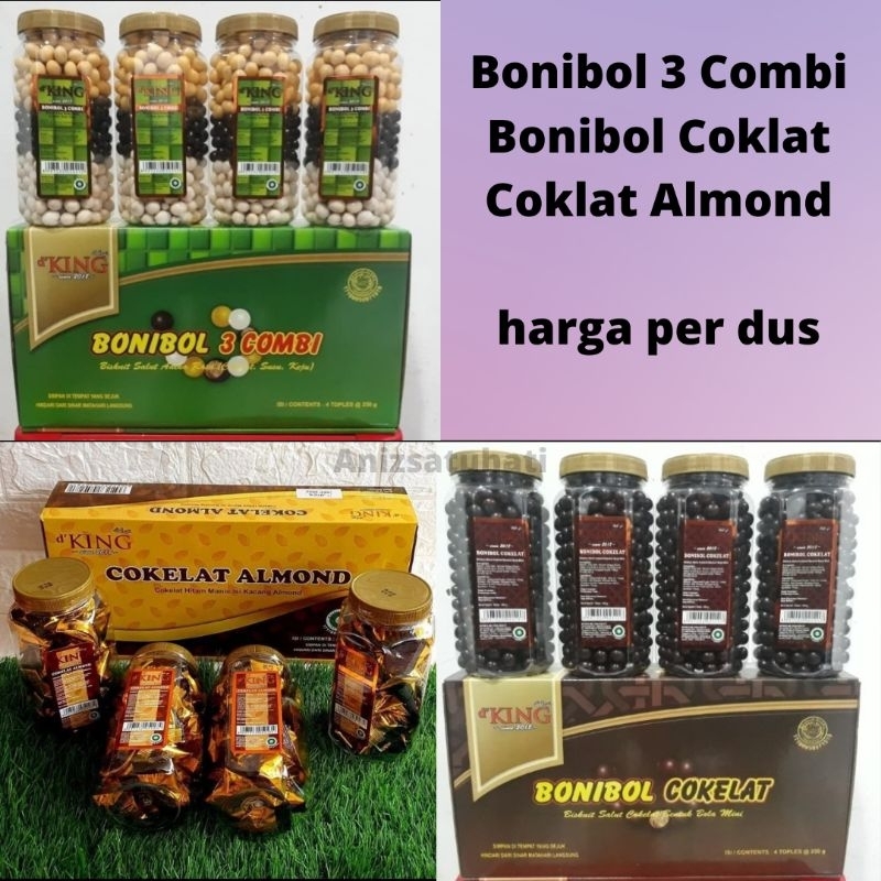 

D'King Coklat Almond / Bonibol Coklat biskuit / Bonibol 3 combi harga perdus