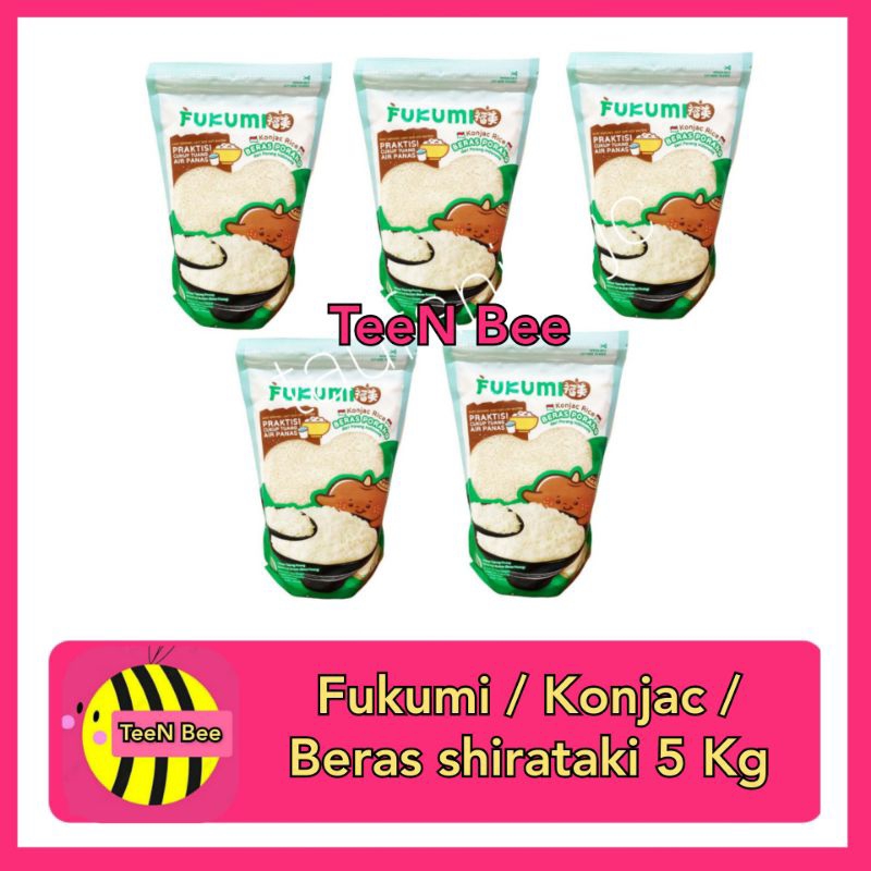 

Fukumi Beras Porang / Beras Shirataki / Konjac 5kg 5 kg (Pouch 1kg x 5)