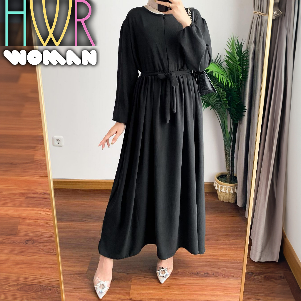 Dress Wanita Korean Style Casual Terbaru Gamis Kondangan Remaja Dan Baju Polos Kekinian. Midi Bahan 