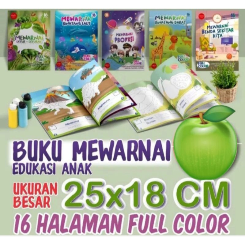 

BUKU MEWARNAI FULL COLOR 16 HALAMAN Ukuran Besar Bahan Tebal