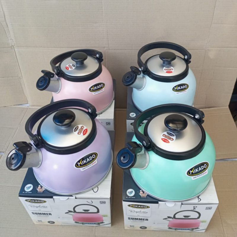 Ceret Teko siul bunyi 2,5 liter, 3 Liter, 3,5 liter kettle ketel rebus masak air maspion rigoletto w