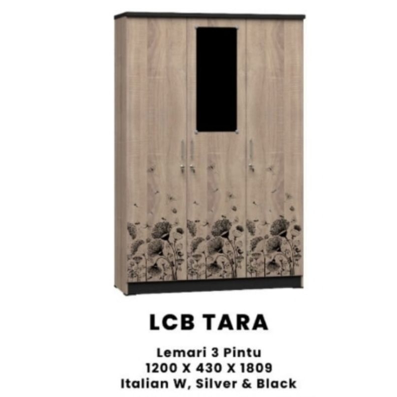 Lemari Pakaian 3 pintu +Kaca