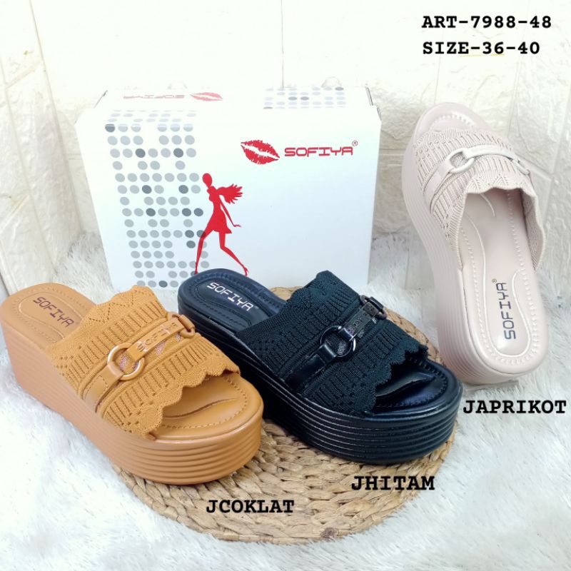 SANDAL WEDGES IMPORT WANITA SOFIYA 7988-48