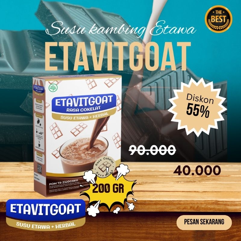 

ETAVITGOAT RASA COKLAT SUPER BEST SELLER!!!!! ETAVITGOAT PLATINUM ORIGINAL Susu Kambing etawa murni untuk redakan sesak nafas batuk TBC dan menjaga imun tubuh