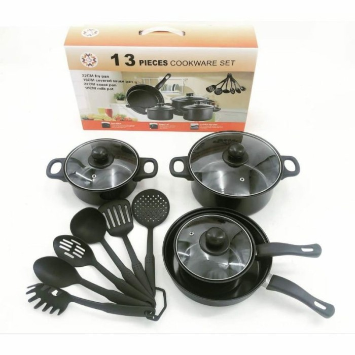 Cookware Set Alat Masak 1 Set 13 Pcs - Panci Masak Set 13 Pcs