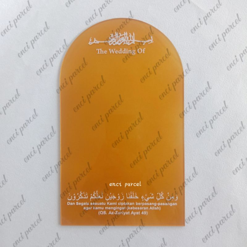 akrilik brush bentuk dome kubah polos tanpa tulisan custom warna hiasan mahar