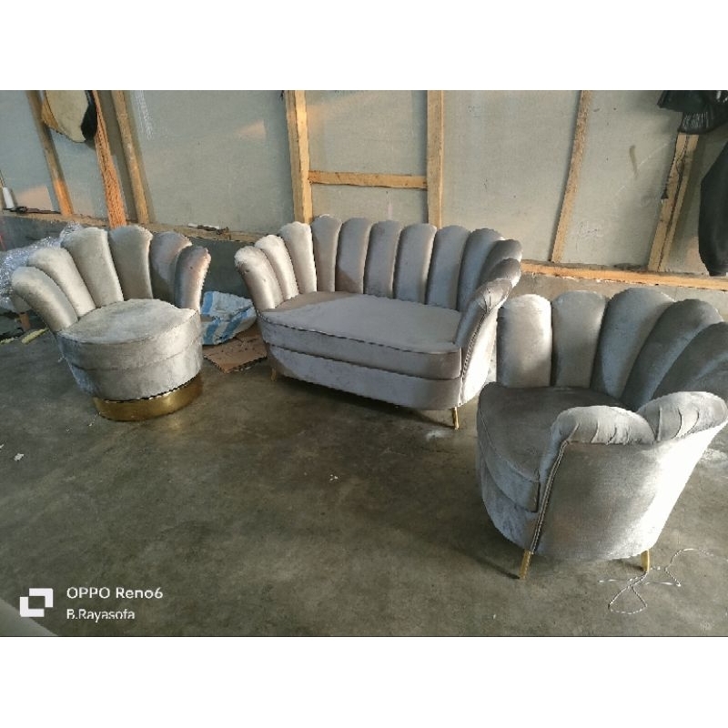 sofa kerang putar 211 putar kaki besi