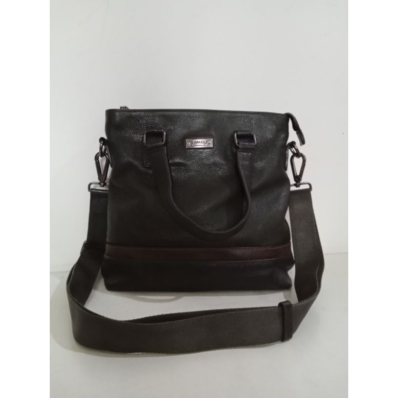 preloved Bally authentic original tas Sling bag pria wanita leather army kulit asli