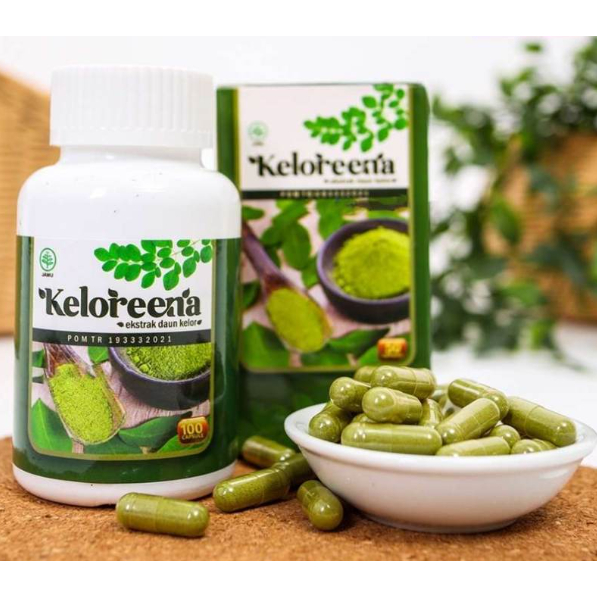 KELOREENA  100 KAPSUL ASLI - KELOREENA EKSTRAK DAUN KELOR ISI 50