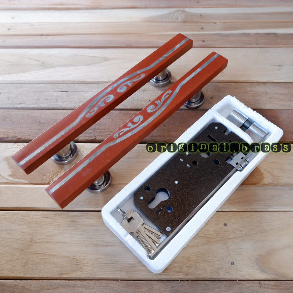 Gagang pintu rumah stainless set kunci