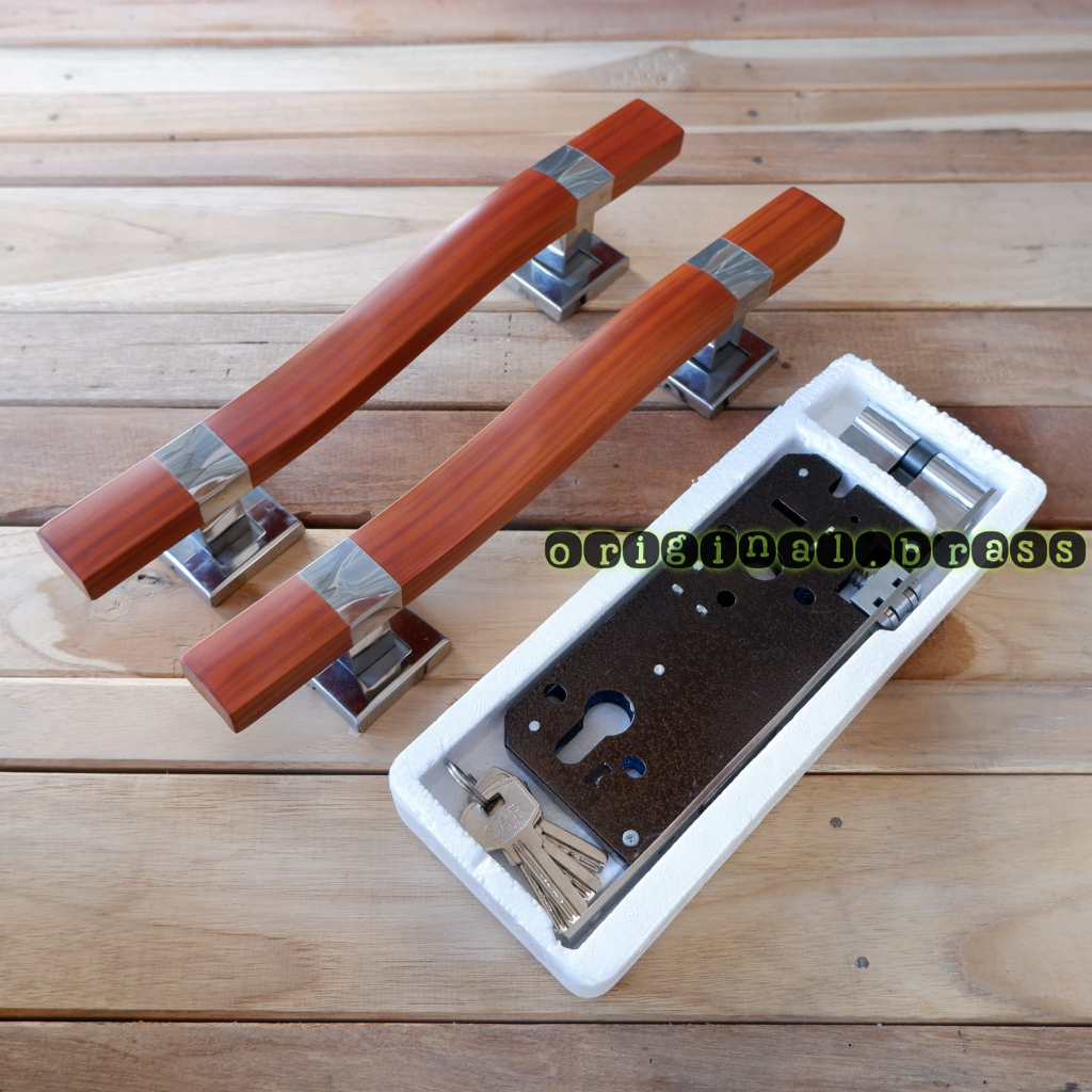 Handle pintu rumah stainless set kunci