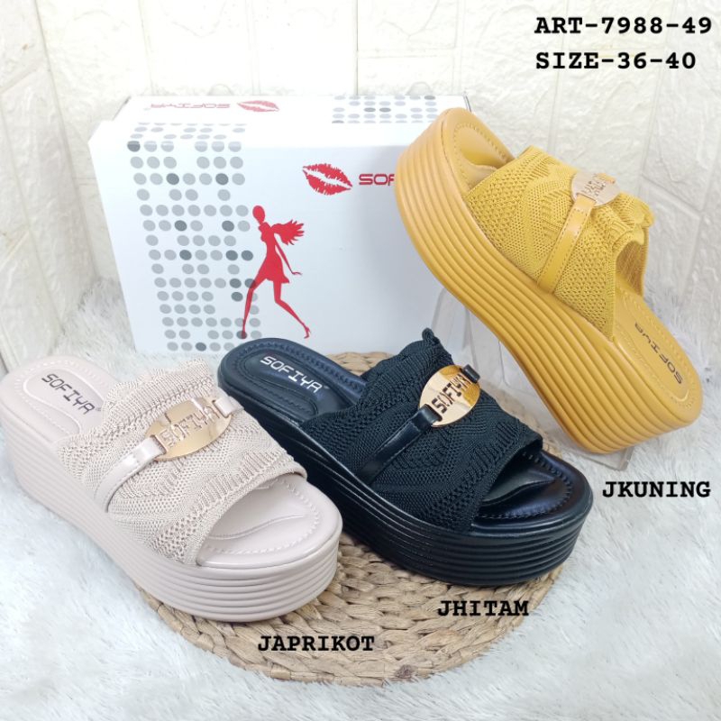 SANDAL WEDGES IMPORT WANITA SOFIYA 7988-49