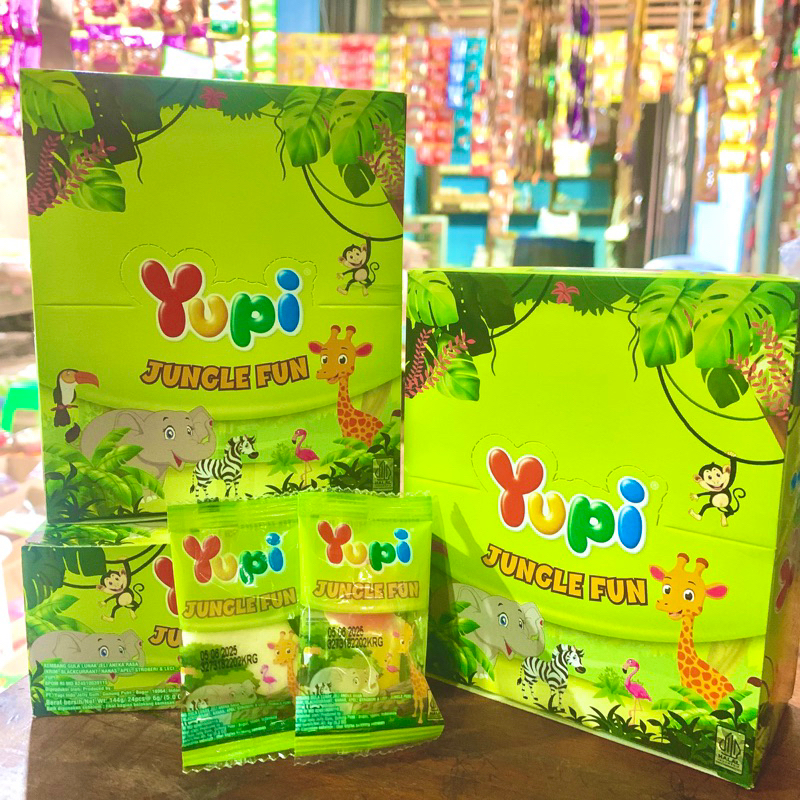 

YUPI JUNGLE FUN - KEMBANG GULA LUNAK JELI ANEKA RASA BUAH - 1 BOX ISI 24PCS @6gr