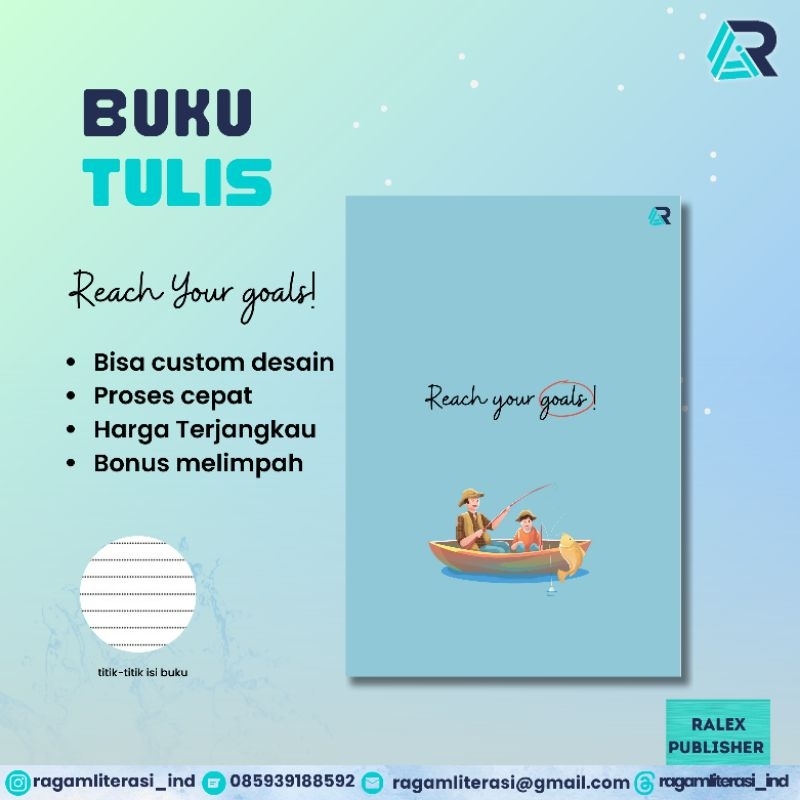 

BUKU TULIS Reach Your Goals A5 soft cover|Buku tulis custom desain| Buku tulis murah