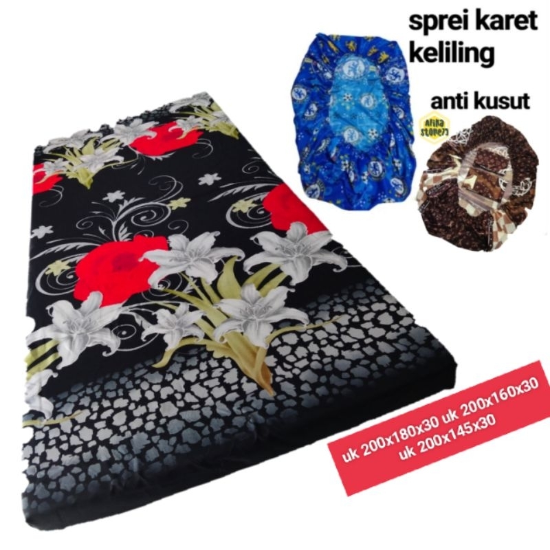 Sprei Full Karet Keliling Tinggi Tebal 30 Ukuran 200x180x30 200x160x30 200x145x30 Murah Free Set Sar