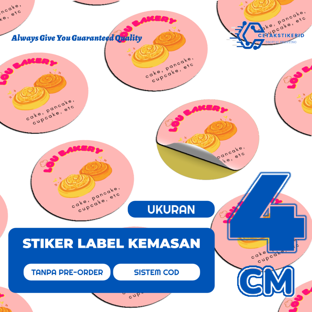 

[ FREE CUTTING ] Cetak Stiker Label Kemasan Ukuran 4 CM