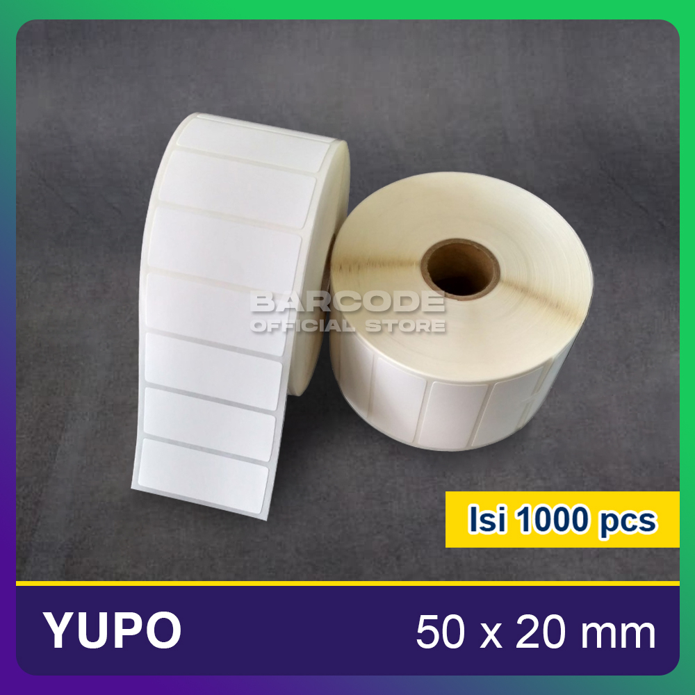 

Label Sticker Yupo 50x20mm / 50 x 20 / 50x20 mm 1 Line Isi 1000 Pcs