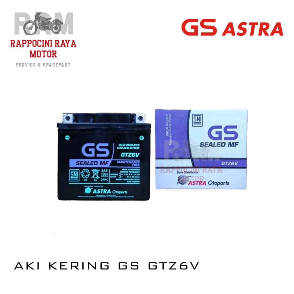 Aki GS GTZ6V Motor Vario 125 Fi / Vario 150 LED, N-max new, CBR, FU, KLX