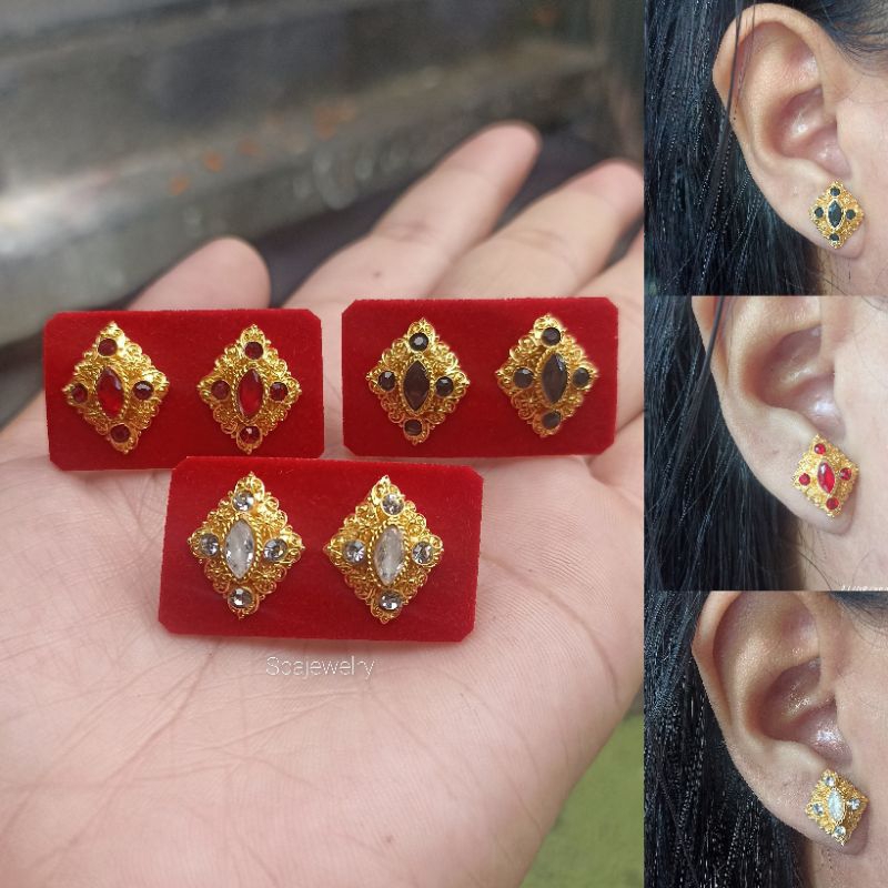 giwang bali bahan tembaga lapis emas