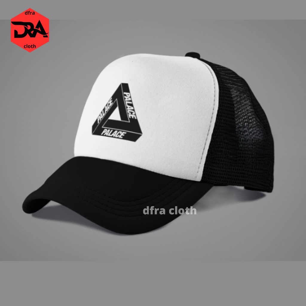 dfra Topi Trucker Jaring skatbord hat palace Hitam putih