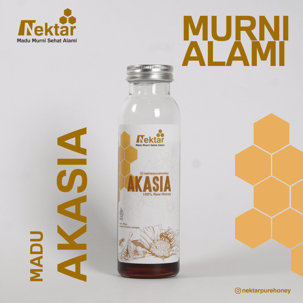 

Madu Akasia - Madu Murni - Madu Asli - Grade A Nektar Pure Honey Akasia 100% Alami Natural Raw Honey minuman kesehatan 250 gr