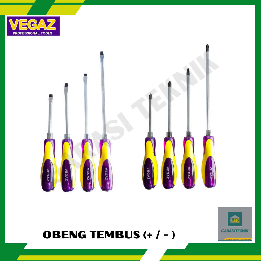 VEGAZ OBENG TEMBUS KETOK SCREWDRIVER OBENG GEDOR TEMBUS 4" 5" 6" 8"