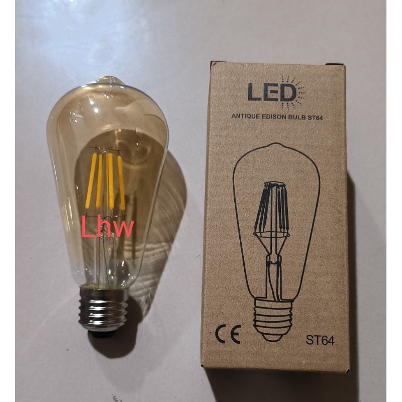 Lampu bohlam e27/Led bubl lampu edison 4watt warna kuning /lampu fileman cafe dekorasi lampu hias