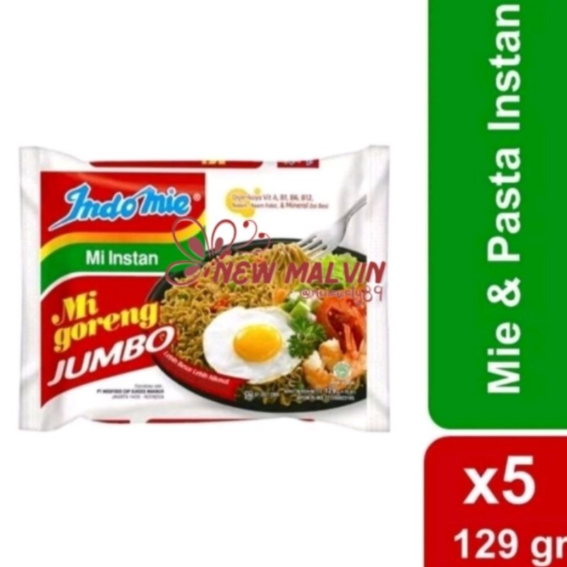 

5 pcs Indomie Mie Goreng Jumbo 129 gr