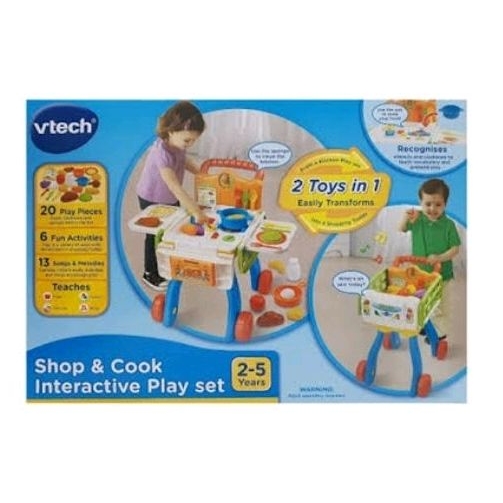 Vtech 2in1 shop and cook playset trolley