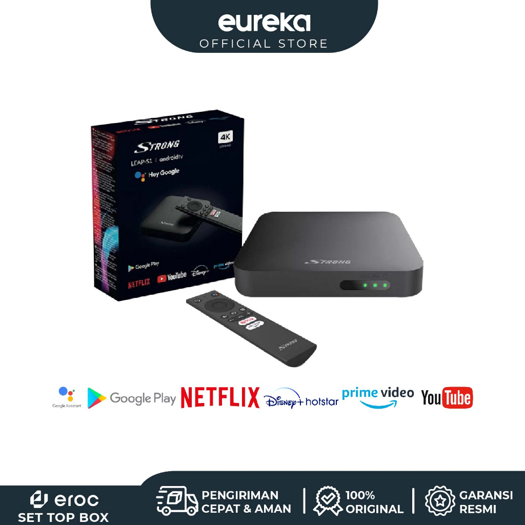 EROC Strong Android Set Top Box Android 10 - 4K Resolution Ram 2GB ROM 8GB