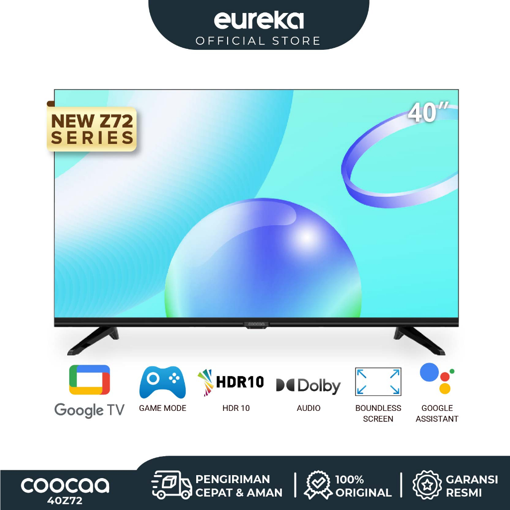 COOCAA 40 Inch Smart TV - Full HD - Google TV - Netflix & Youtube - Google Assistant - Dobly Audio -