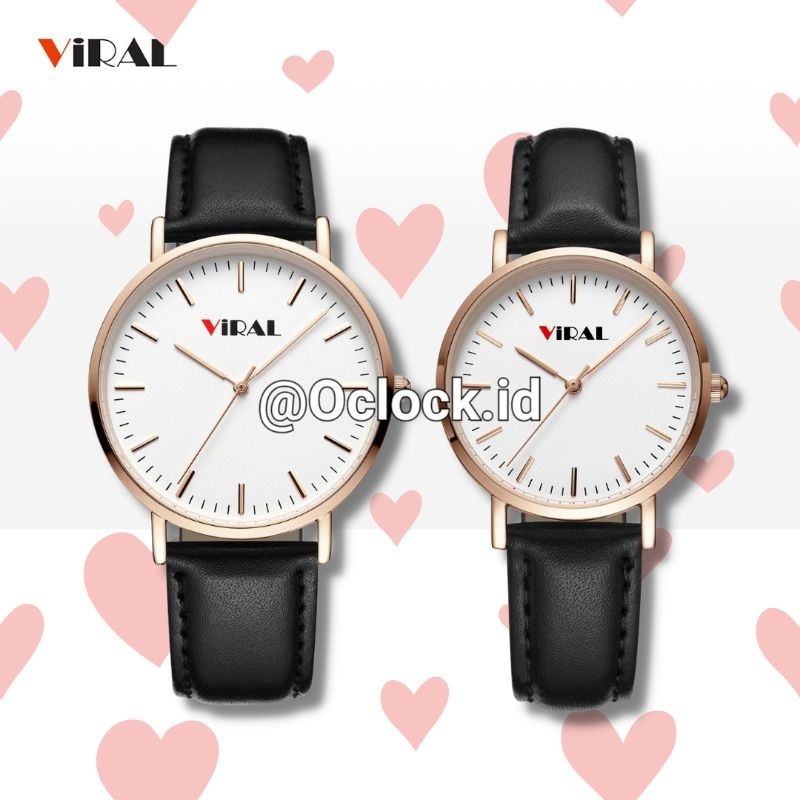 JAM TANGAN COUPLE ANALOG MERK VIRAL, TALI KULIT IDR 189.000
