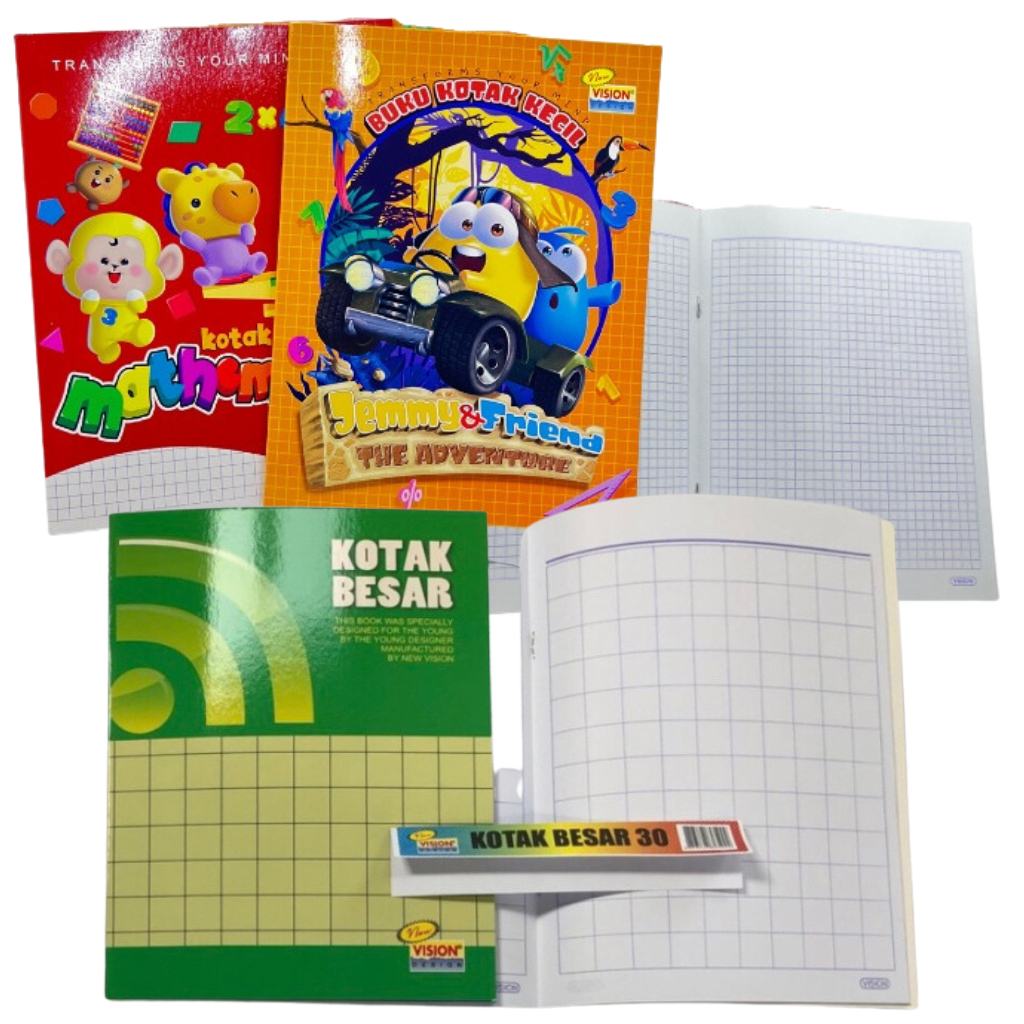 

Buku Matematika Kotak Kecil / Kotak Besar - VISION Buku Kotak 38 Lembar - Write Book Strimin Isi 10 buku/pak