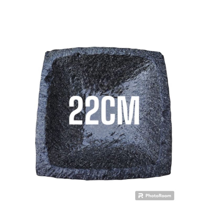 COBEK BATU ASLI KOTAK PAHAT 22CM