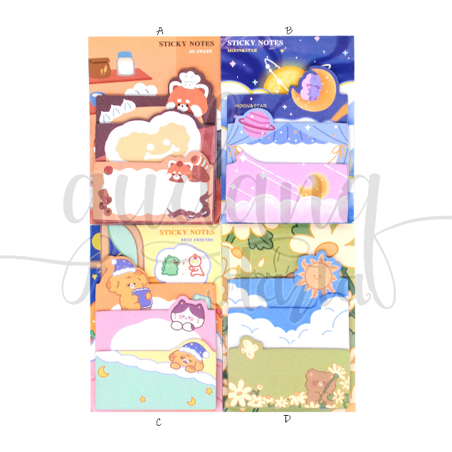 

Sticky Notes Bentuk Susun Notes Motif Bulan Dan Bintang GH 301235