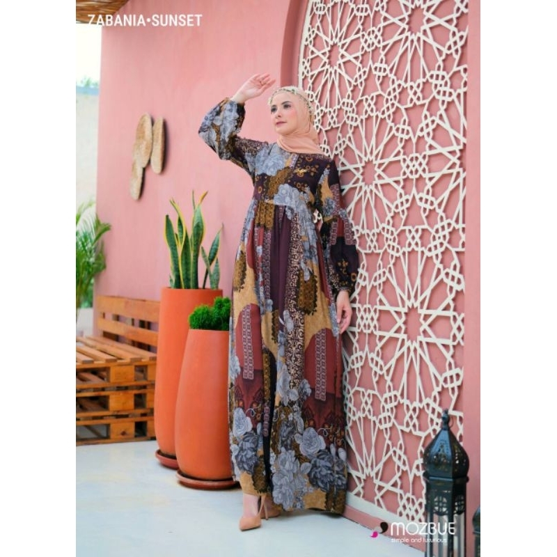 Moslem Ori Gamis Busui Friendly Motif Zabania Dress By Mozbue (Ready Please Cekstok)