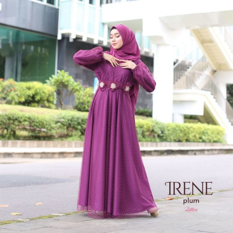 Moslem Ori Pakaian Muslim Wanita Irene Dress Free Voal & Belt Bunga By Larose Moslem (Always Pre Ord