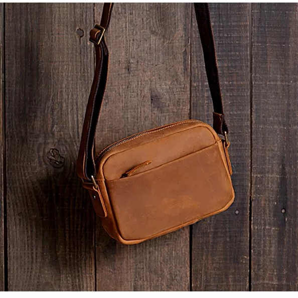 Tas Kulit Pria Selempang Premium - Tas Selempang Pria Kulit Asli- Tas Kulit Pria