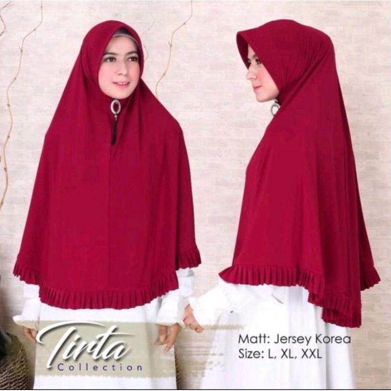 cod,jilbab bergo TIRTA rempel plisket size Xxl hijab instan sorong bahan Jersey Korea premium Khimar