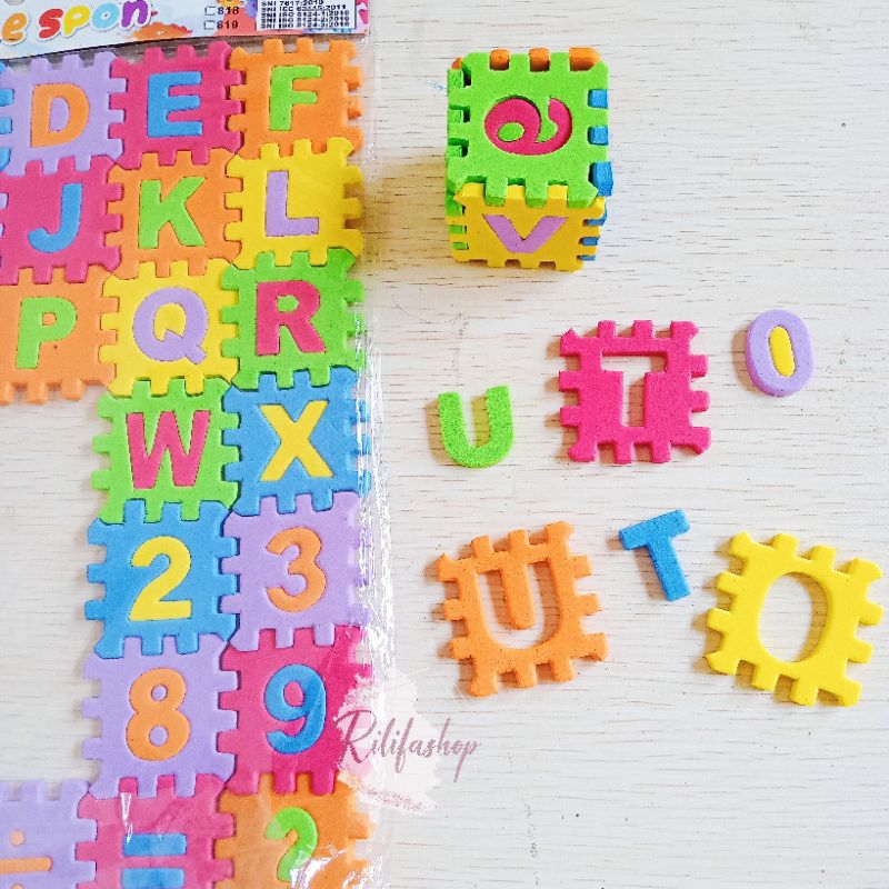 Puzzle Spon Puzzle Eva Mainan Edukasi Anak Puzzle Huruf dan Angka