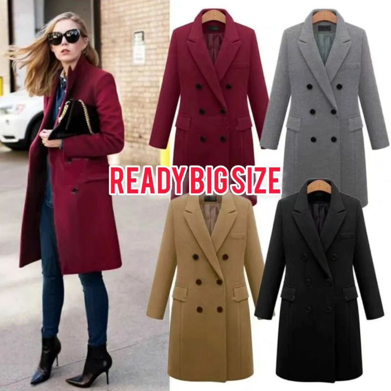 Angel Blazer Coat Panjang Wool Winter Big Size Jumbo XL XXL XXXL