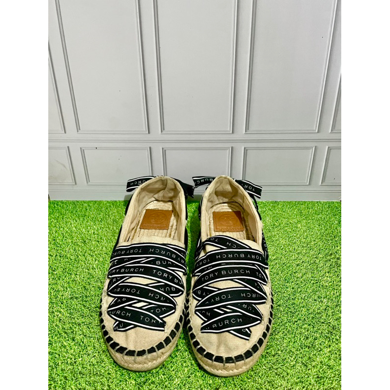 Tory Burch Espadrilles Logo Grosgrain Preloved Authentic
