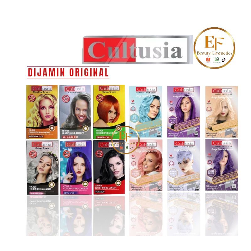 CULTUSIA Hair Color Permanent | Marshmallow Color The Real Pastel Color - Pewarna Rambut Permanen