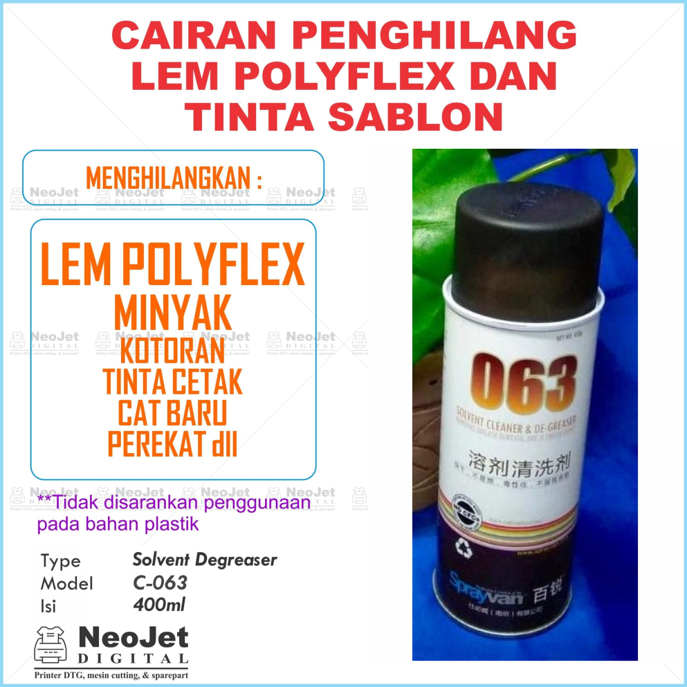 

Cairan penghilang lem Polyflex Flex Tinta DTG Flok C-063 C-60