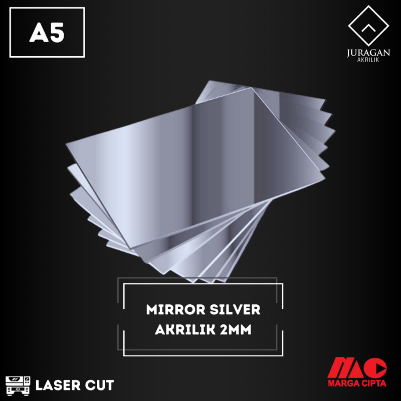 Akrilik Marga Cipta Mirror Silver A5 2mm