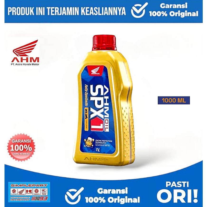Oli Mesin SPX1 Asli HONDA [ 10W-30 ] 4T 1L 1000ML Sepeda Motor - SPORT , MEGAPRO , GL PRO , CB150R ,