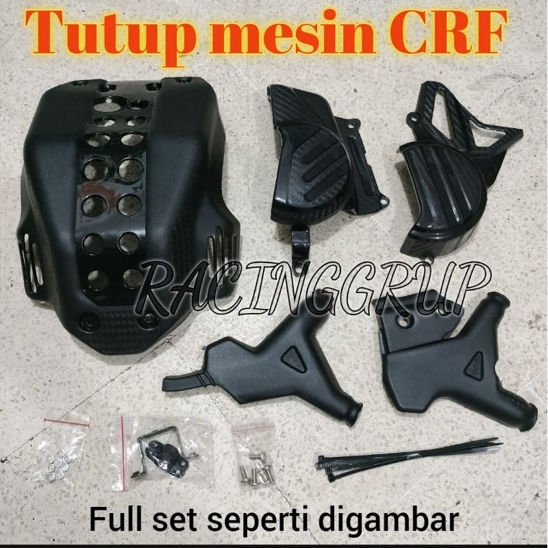 Pelindung mesin block rangka CRF 150L cover mesin crf 150 full set / tutup mesin crf