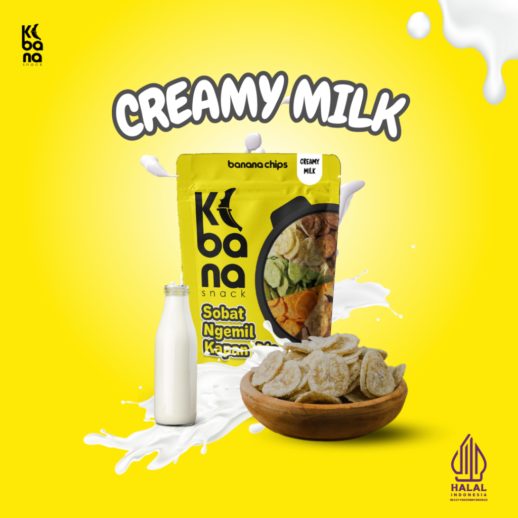 

Keripik Pisang Creamy Milk Kibana Snack Renyah Ga Nusuk Di Gigi 85Gr